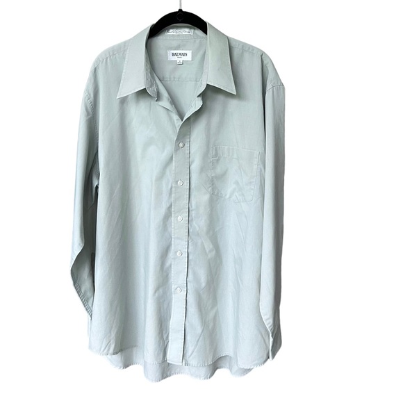 BALMAIN Paris Men’s Long Sleeves Dress Shirt Size L - Picture 1 of 5